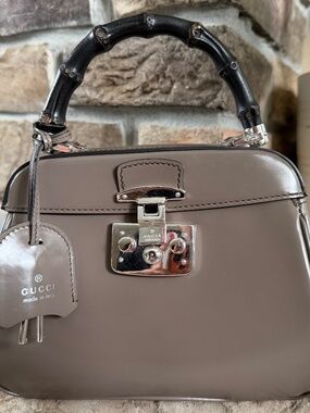 Gucci Lady Lock Small Bamboo Top Handle Bag